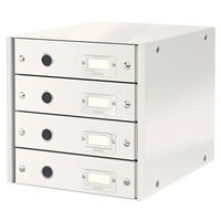 Pojemnik na dokumenty Leitz Click & Store Wow z 4 szufladami biały