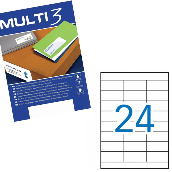 Etykiety samoprzylepne Multi 3 uniwersalne białe 70x33,8mm
