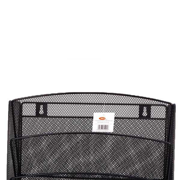 Pojemnik wiszący na katalogi metalowy srebrny