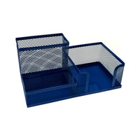 Organizer na biurko metalowy 3 komory granatowy