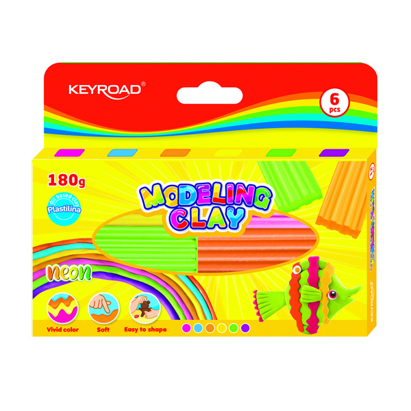 Plastelina neonowa Keyroad 6x30g