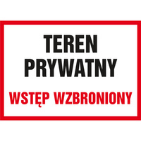 Znak TDC Teren prywatny wstęp wzbroniony