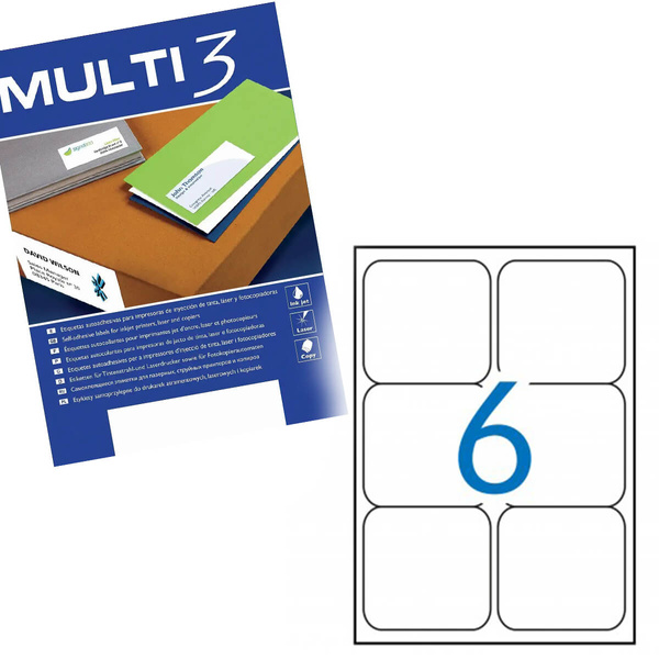 Etykiety samoprzylepne Multi 3 uniwersalne białe 99,1x93,1mm