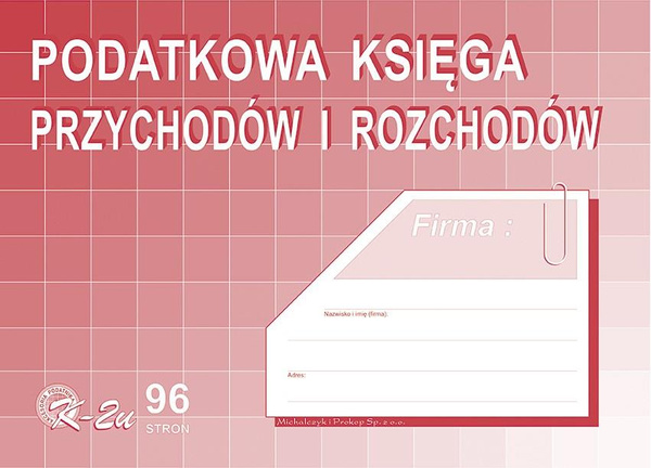 Podatkowa księga przychodów i rozchodów A4 (96 stron)