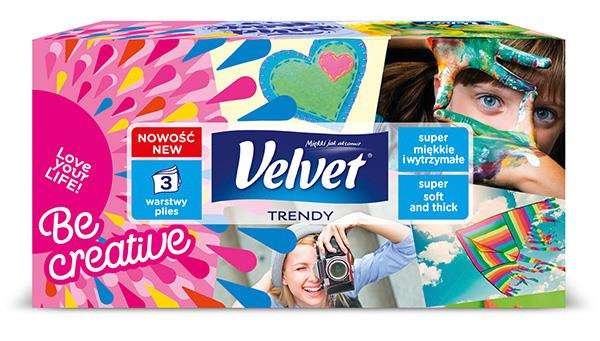 Chusteczki higieniczne Velvet Trendy celulozowe 3 warstwowe 120 listków