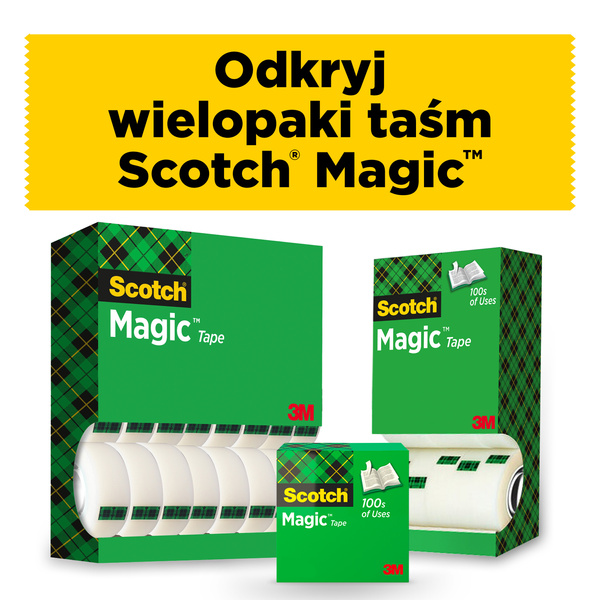 Taśma klejąca matowa Scotch Magic 19mm x 33m 24 sztuki