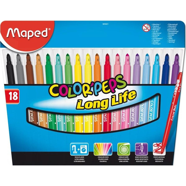 Flamastry Maped Colopeps Long Life 18 kolorów