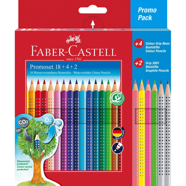 Kredki ołówkowe Faber Castell 22 kolory+2 ołówki