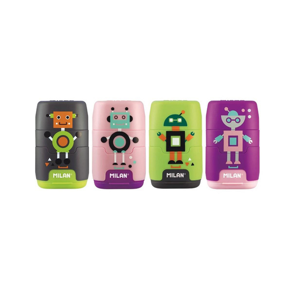 Temperówka z gumką Compact Happy Bots
