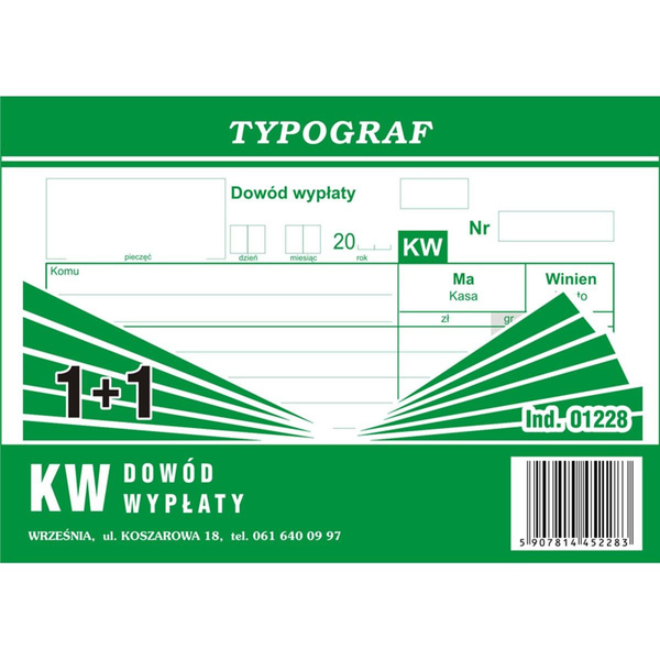 KW Dowód wypłaty A6 1+1