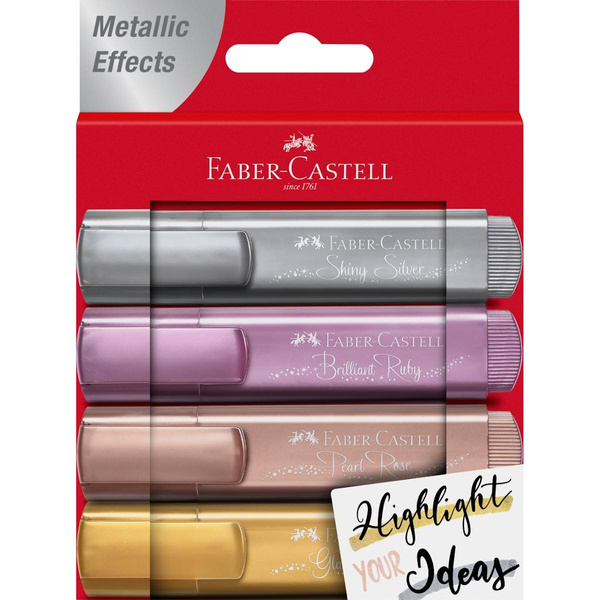 Zakreślacze metaliczne Faber Castell Textliner 1546 4 sztuki
