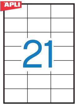 Etykiety samoprzylepne Apli uniwersalne białe 70x42.4mm