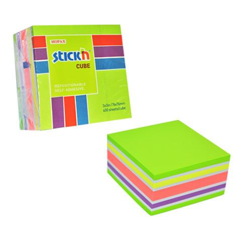 Karteczki samoprzylepne 76x76mm  Stick`n zielono różowo żółty