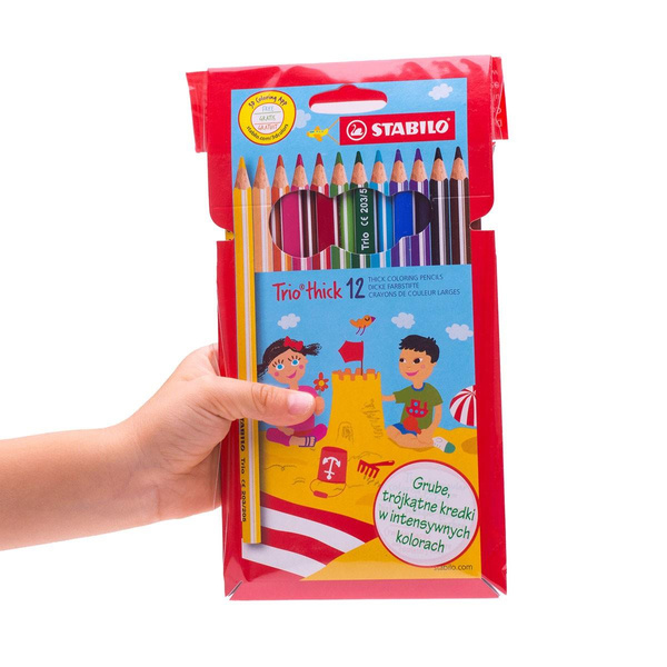 Kredki ołówkowe Stabilo Trio grube 12 kolorów