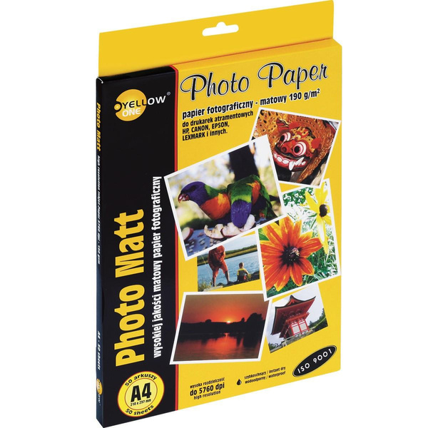 Papier fotograficzny A4 matowy 190g Yellow One