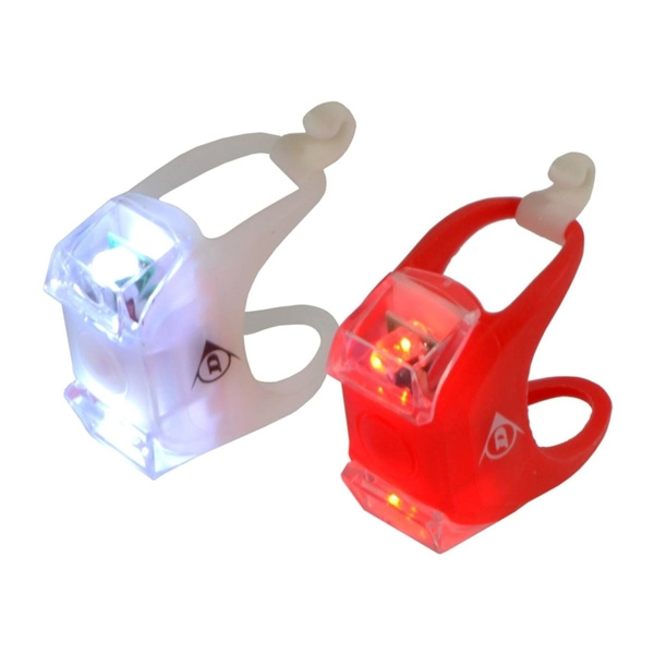 Zestaw silikonowych lamp rowerowych ledowych Dunlop