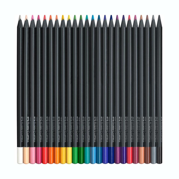 Kredki trójkątne Faber Castell Black Edition 24 kolory metalowe opakowanie