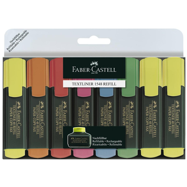 Zakreślacze Faber Castell Textliner 48 Refill 8 sztuk