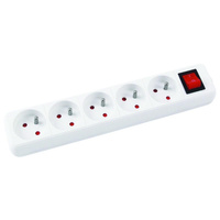 Przedłużacz Office Products 5 gniazd 5m z uziemieniem i wyłącznikiem