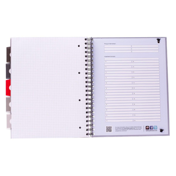 Kołozeszyt A4 w kratkę 200 stron Pukka Pad Executive Project Book Metallic różowy