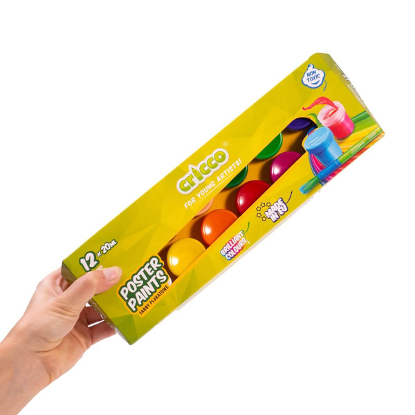 Farby plakatowe 12 kolorów 20ml Cricco