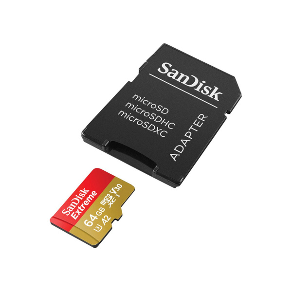 Karta pamięci Extreme microSDXC 64 GB A2 V30 UHS-I U3 z adapterem SanDisk