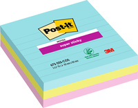 Karteczki samoprzylepne w linie 101x101mm Post-it 3M Super Sticky paleta miami 3x70 kartek
