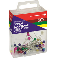 Szpilki kolorowe 33mm Grand T4 w pudełku 50 sztuk