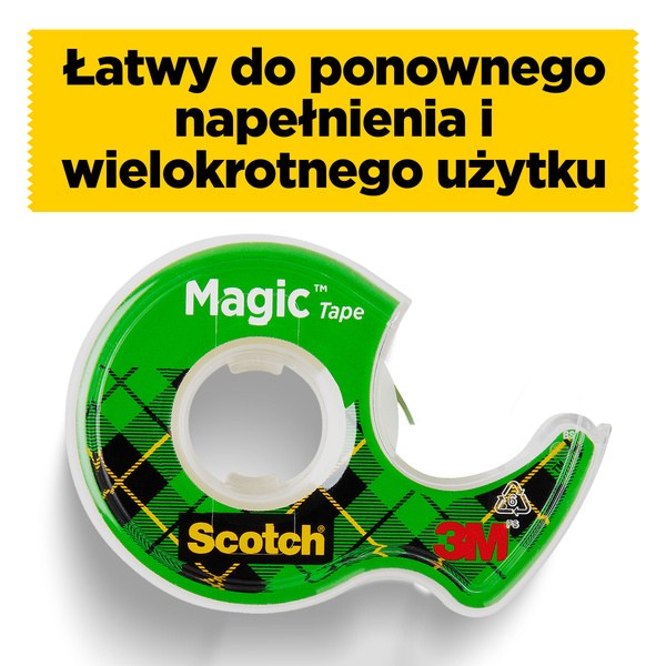 Taśma klejąca matowa Scotch Magic na podajniku 19mm x 7.5m