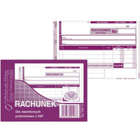 Rachunek dla zwolnionych podmiotowo z VAT A6 oryginał + kopia