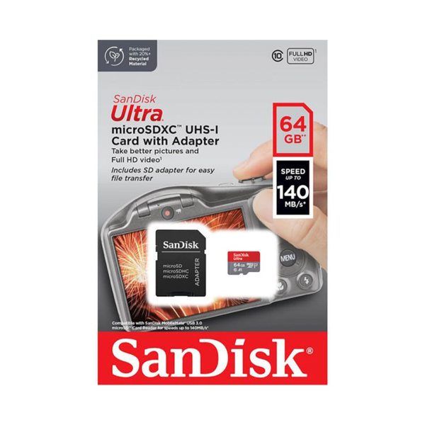 Karta pamięci z adapterem SanDisk Ultra microSDXCi 64 GB Class 10