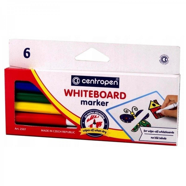 Marker do tablic suchościeralnych Centropen 6 kolorów