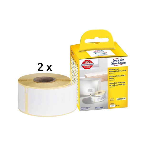 Etykiety adresowe w rolce do drukarek termicznych Dymo 36x89mm Avery Zweckform