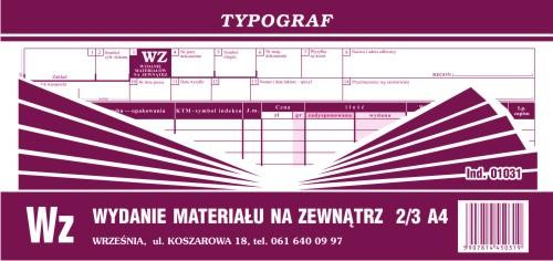 WZ wydanie materiału na zewnątrz (11 pozycyjne) 2/3 A4