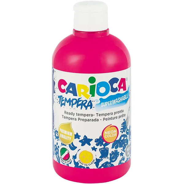 Farba tempera różowa neonowa 500ml Carioca