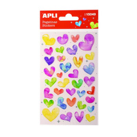 Naklejki dla dzieci Apli Hearts z brokatem