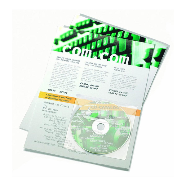 Kieszeń samoprzylepna Djois x 3L na CD/DVD z klapką 127x127mm