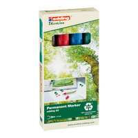 Marker permanentny Edding ekologiczny 4 kolory ścięta końcówka