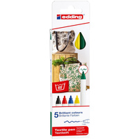 Markery do tkanin Edding 5 podstawowych kolorów