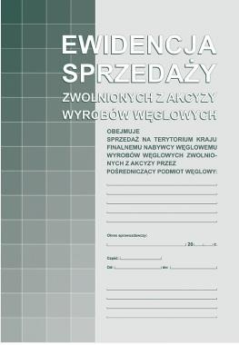 Ewidencja sprzedaży zwolnionych z akcyzy wyrobów węglowych