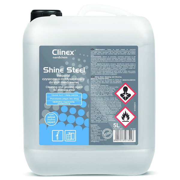 Preparat czyszcząco-nabłyszczający Clinex Shine Steel do stali nierdzewnej 5l
