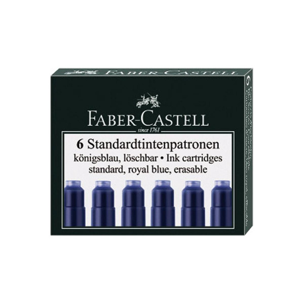 Naboje do pióra Faber Castell krótkie 6 sztuk niebieski