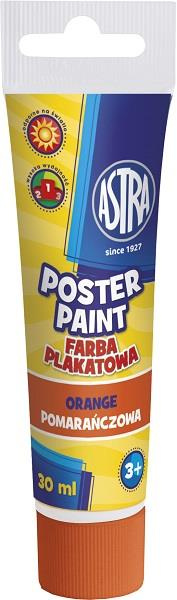 Farba plakatowa w tubce pomarańczowa 30ml Astra