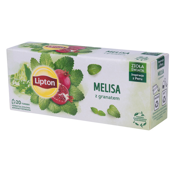 Herbata ziołowa Lipton melisa z granatem 20 torebek