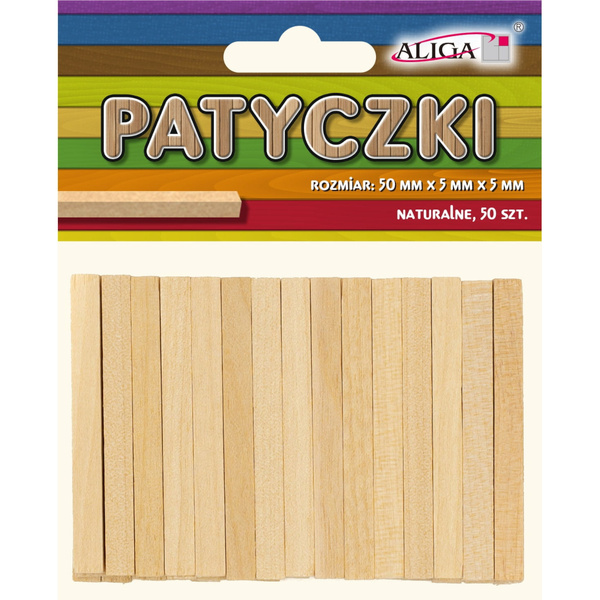 Patyczki kreatywne 50x5x5mm kreatywne naturalne Aliga