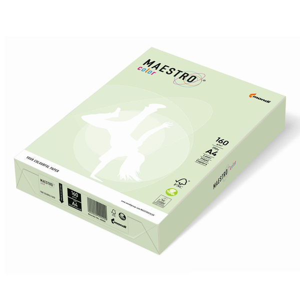 Papier ksero kolorowy A4 160g jasno zielony Maestro Color GN27