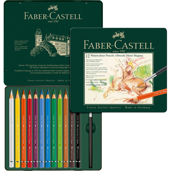 Kredki akwarelowe Faber Castell Jumbo A.Durer 12 kolorów + pędzelek