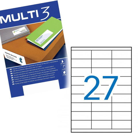 Etykiety samoprzylepne Multi 3 uniwersalne białe 70x30mm
