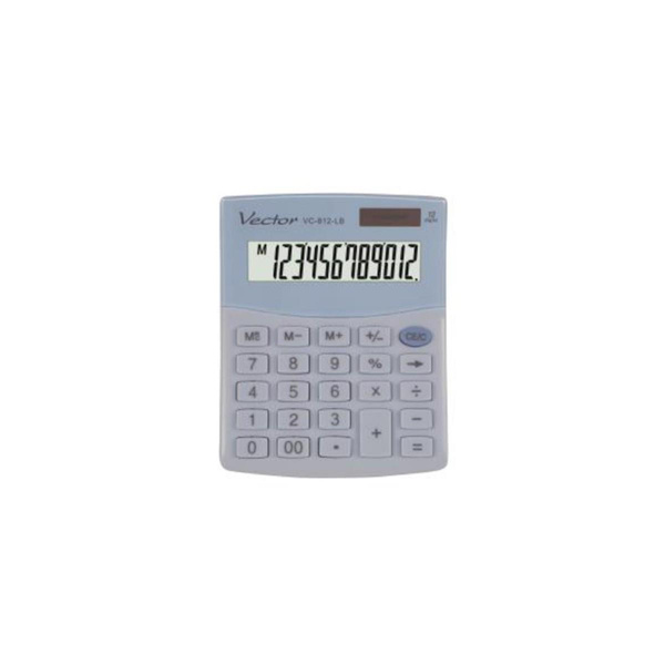 Kalkulator biurowy Vector VC-812 pastelowy niebieski