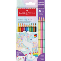 Kredki Faber Castell Grip 2001 Unicorn z naklejkami 13 kolorów
